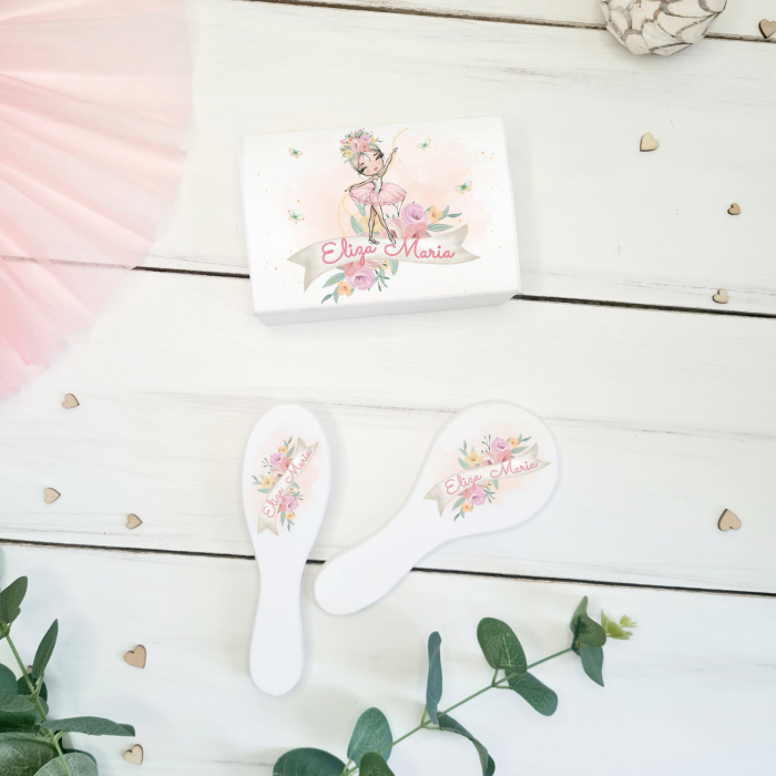 Balerina - Set Tavita mot personalizata- Tava mot, cutie suvita, perie si oglinda [2]