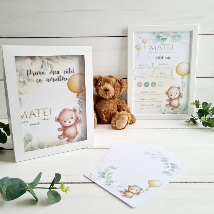 Ursuletul visator - Cutie de lemn personalizata (Cartea cu ganduri bune sau Prima mea cutie cu amintiri) [3]