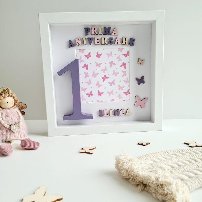 Happy Birthday Kids - Rama foto litere lemn zi nastere [4]