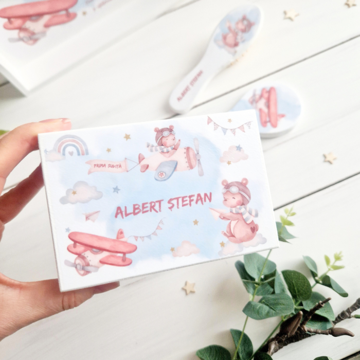 In the Sky - Set Aniversare 1An – Tava mot, cutie, perie si oglinda [3]