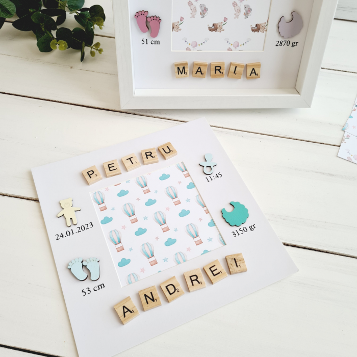 Scrabble Baby Name - Rama foto detalii nastere si nume format din piese scrabble [4]