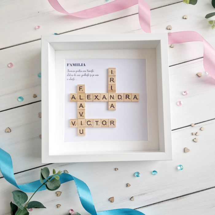 Scrabble Family - Tablou decorativ de familie personalizat cu nume [1]