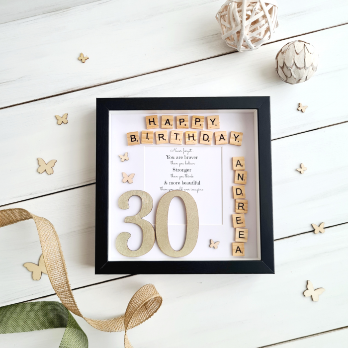 Scrabble Happy Birthday - Rama foto personalizata Zi de Nastere [1]