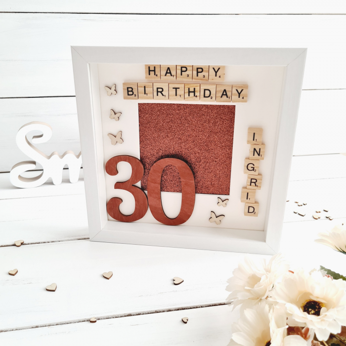 Scrabble Happy Birthday - Rama foto personalizata Zi de Nastere [5]
