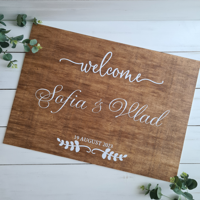 Welcome - Panou personalizat nunta din lemn - Intampinare invitati [2]