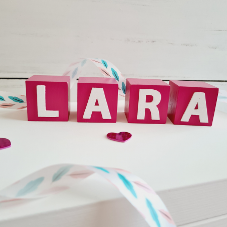 Cuburi din lemn colorate - personalizate cu nume din litere lemn [3]