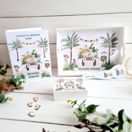 In the Jungle - Cutie de lemn personalizata (Cartea cu ganduri bune sau Prima mea cutie cu amintiri) [1]