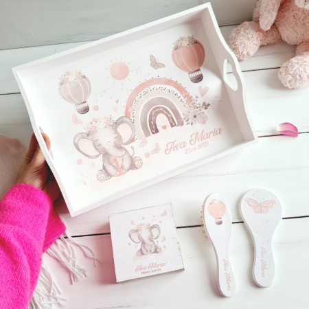 Baby Elephant - Set 1An - Tava mot, Cutie suvita, Set perie+oglinda [2]