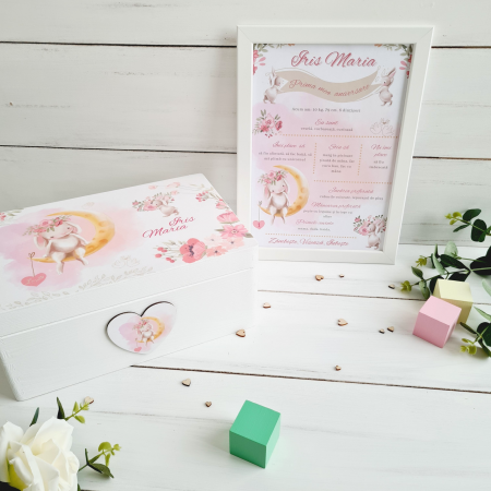 Bunnies In Love - Cutie lemn personalizata de pastrat amintiri – Cutie trusou botez [1]