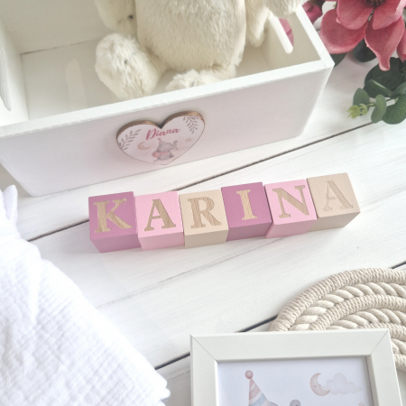 Cuburi din lemn colorate - personalizate cu nume [1]