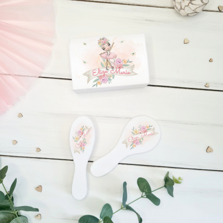 Balerina - Set Tavita mot personalizata- Tava mot, cutie suvita, perie si oglinda [1]