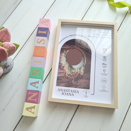 Cute Me - Poster bebe personalizat cu detalii nastere si mesaj  [6]