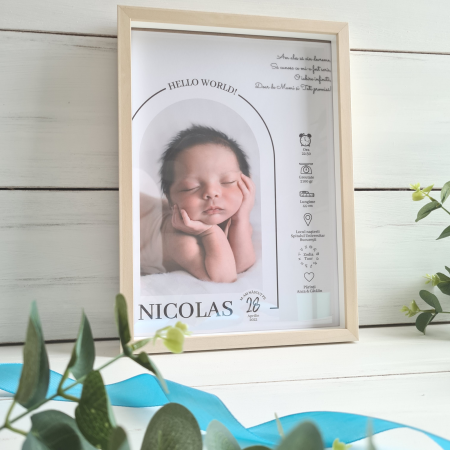 Cute Me - Poster bebe personalizat cu detalii nastere si mesaj  [4]