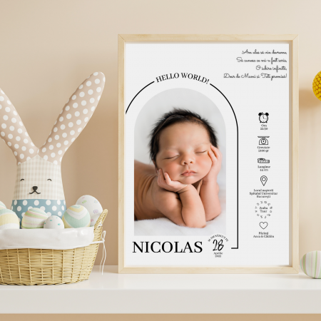 Cute Me - Poster bebe personalizat cu detalii nastere si mesaj  [1]