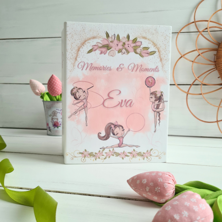 Aniversare 1An - Gymnastics - Cutie de lemn personalizata (Cartea cu ganduri bune sau Prima mea cutie cu amintiri)