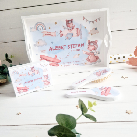 Aniversare 1An - In the Sky - Set Aniversare 1An – Tava mot, cutie, perie si oglinda
