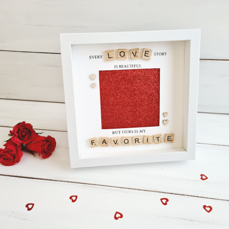 Valentine's Day - Scrabble Love Story - Tablou decorativ cu piese scrabble