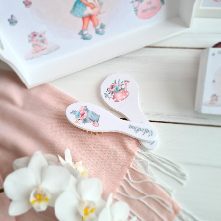 Lovely Spring - Set Aniversare 1An – Tava mot, cutie, perie si oglinda [3]