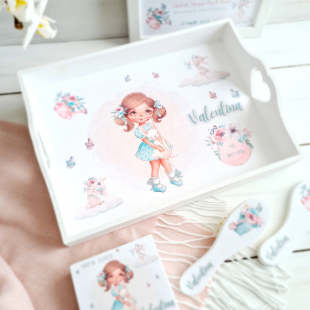 Lovely Spring - Set Aniversare 1An – Tava mot, cutie, perie si oglinda [2]