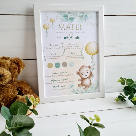 Aniversare 1An - Primul anisor – Tablou personalizat Aniversare 1An