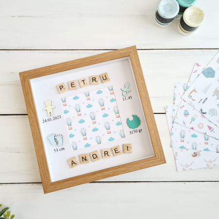 Scrabble Baby Name - Rama foto detalii nastere si nume format din piese scrabble [1]