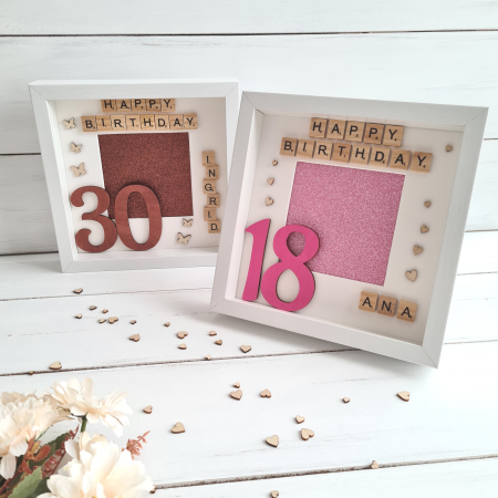 Scrabble Happy Birthday - Rama foto personalizata Zi de Nastere [3]