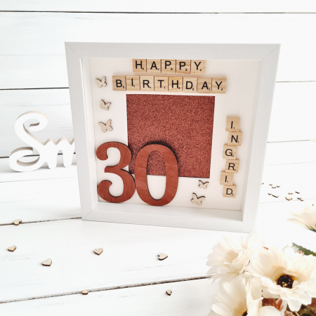 Scrabble Happy Birthday - Rama foto personalizata Zi de Nastere [4]