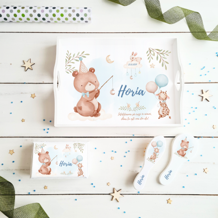 Aniversare 1An -     Set aniversare 1 An personalizat - Sleepy Elephant - Tavita mot si accesorii