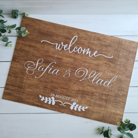 Welcome - Panou personalizat nunta din lemn - Intampinare invitati [1]