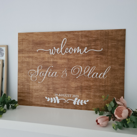 Nunta - Welcome - Panou personalizat nunta din lemn - Intampinare invitati