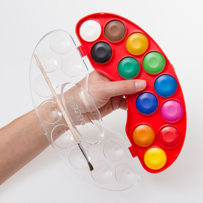 ACUARELE 12 CULORI 30MM + PENSULA AKUARELLOS KORES [3]