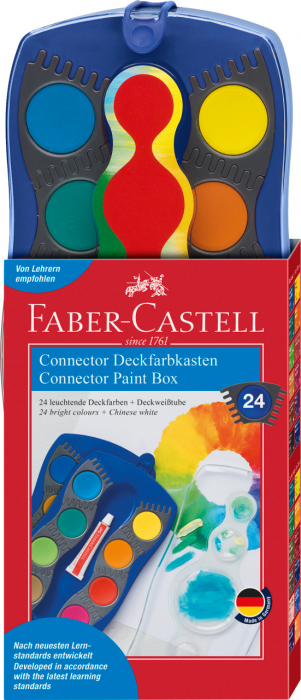 ACUARELE 24 CULORI ALBASTRE CONNECTOR FABER-CASTELL [1]