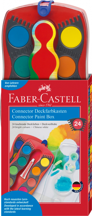 ACUARELE 24 CULORI ROSII CONNECTOR FABER-CASTELL [1]