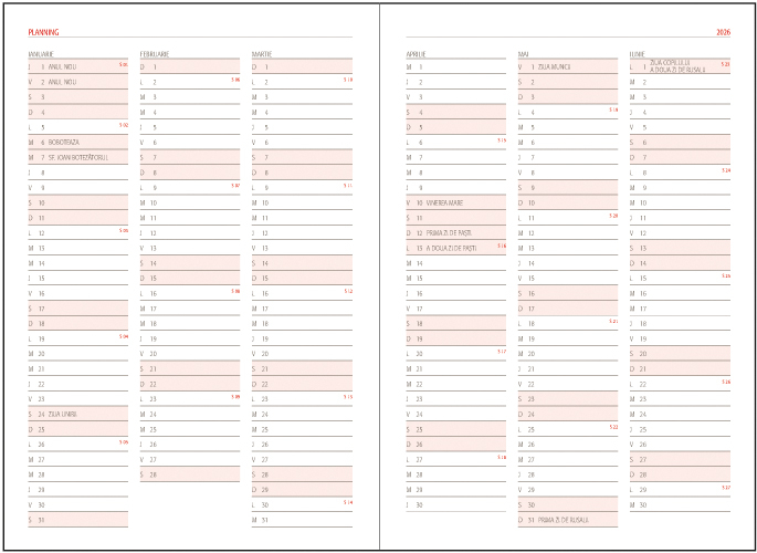 Agenda datata zilnic, Basic [9]