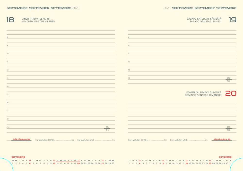 Agenda datata zilnic din piele Monaco R460, 15 x 21 cm [5]