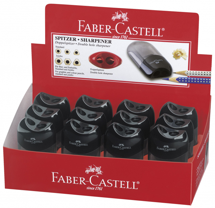ASCUTITOARE PLASTIC DUBLA CU CONTAINER NEAGRA FABER-CASTELL [3]
