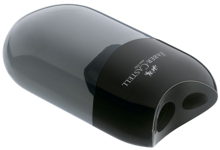 ASCUTITOARE PLASTIC DUBLA CU CONTAINER NEAGRA FABER-CASTELL [2]