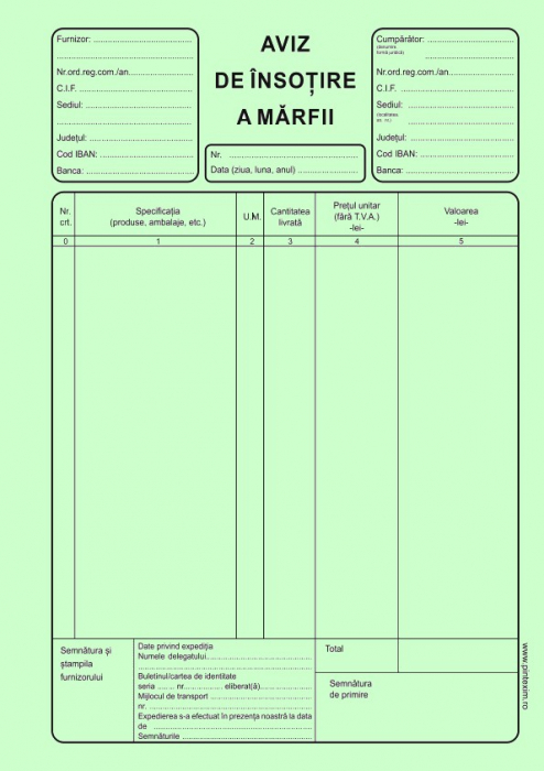 Aviz  A4,  autocopiativ  , 3 ex.(3 x 50 seturi) - personalizat [3]