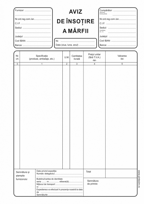 Aviz  A4,  autocopiativ  , 3 ex.(3 x 50 seturi) - personalizat [1]