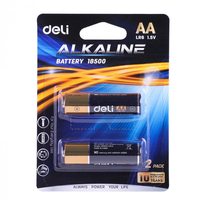 BATERII R6(AA) ALCALINE 2 BUC/SET DELI [1]
