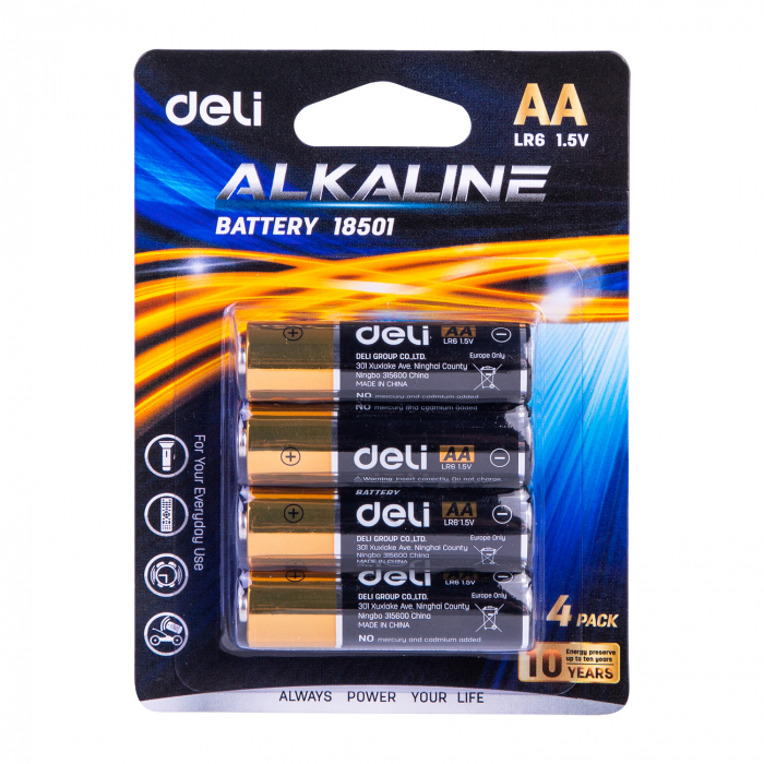 BATERII R6(AA) ALCALINE 4 BUC/SET DELI [1]