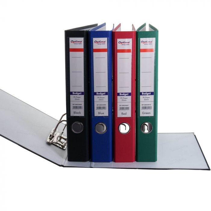 Biblioraft A4, plastifiat PP/paper, margine metalica, 50 mm, neasamblat, Optima Budget [12]