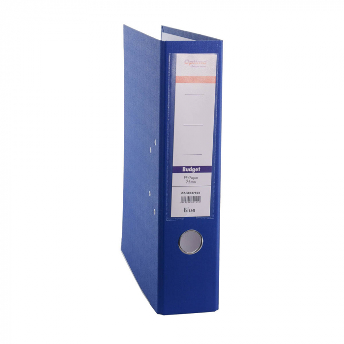Biblioraft A4, plastifiat PP/paper, margine metalica, 75 mm, neasamblat, Optima Budget [2]