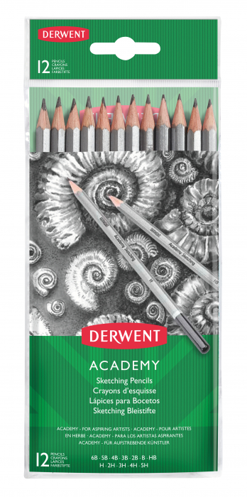 BLISTER 12 BUC CREIOANE GRAFIT 5H-6B DERWENT ACADEMY [1]