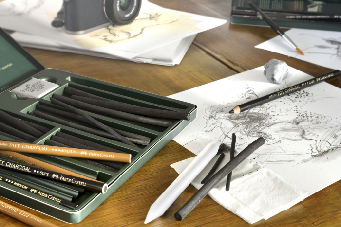 BLISTER 3 BUC CARBUNE PRESAT PITT MONOCHROME SOFT FABER-CASTELL [2]
