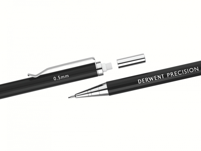 BLISTER CREION MECANIC 0.5MM PROFESIONAL NEGRU +MINE + 2 RADIERE DERWENT [5]