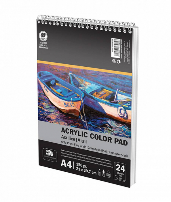 BLOC DESEN A4 CULORI ACRILICE 190G 24 FILE PIGNA [1]