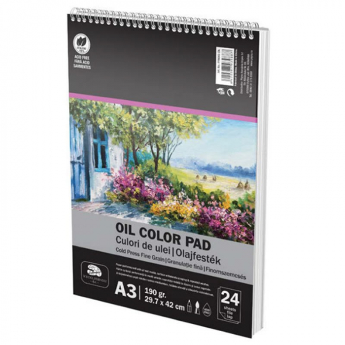 BLOC DESEN SPIRA A3 CULORI ULEI 190G 24 FILE PIGNA [1]