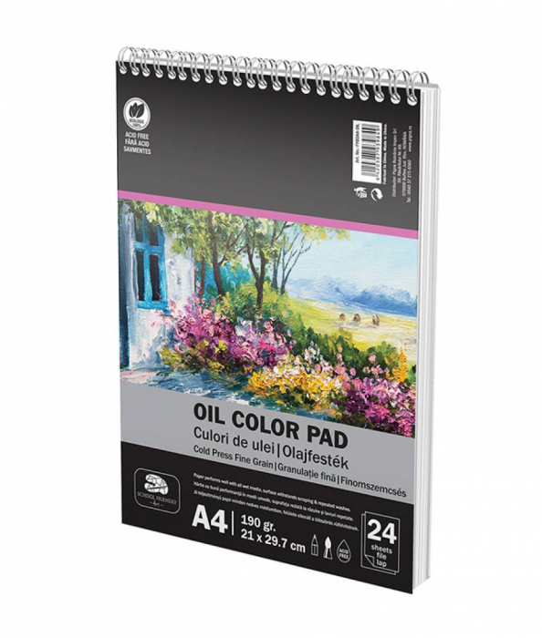 BLOC DESEN SPIRA A4 CULORI ULEI 190G 24 FILE PIGNA [1]