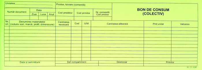 Bon consum 1/2 A4, autocopiativ , 2 ex.(2 x 50 seturi) - personalizat [2]
